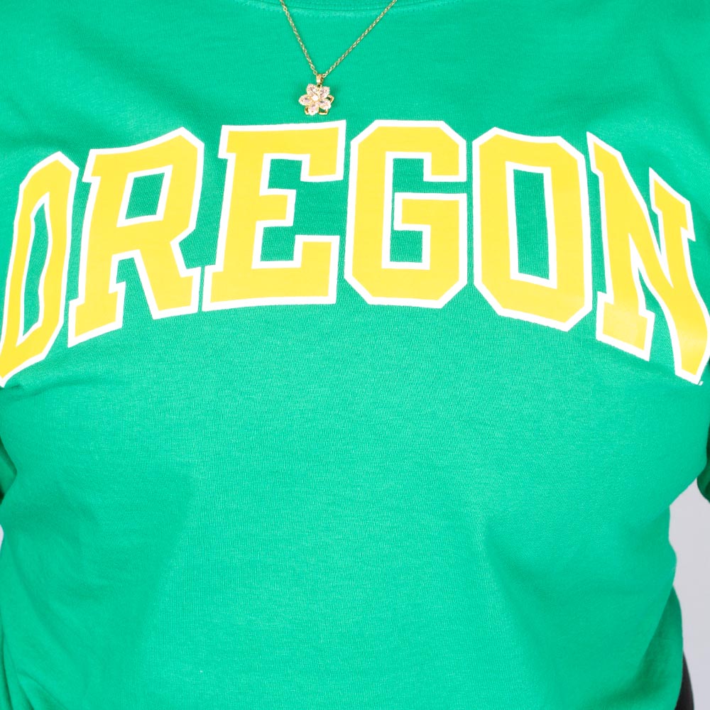 Arched Oregon, Champion, Green, Crew Neck, Cotton Blend, Men, T-Shirt, 942062